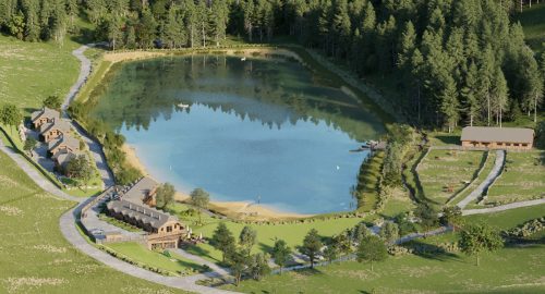 Neue Chalets: MeinChalet am Fuße des Schneebergs im Rohrbachgraben bei Puchberg am neu angelegten Marias-Land-See - Landschaft in Österreich macht Lust auf Wandern und Urlaub.
